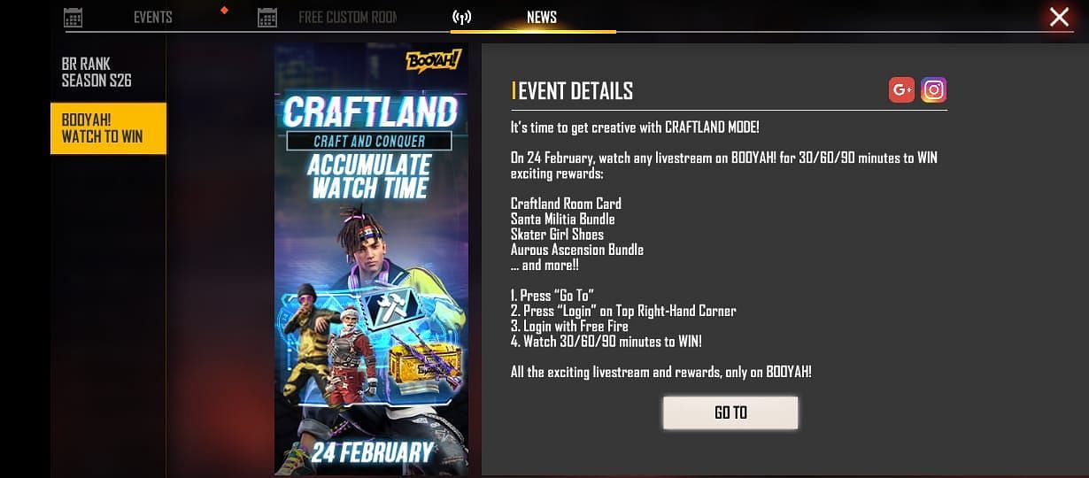 Rewards are distributed depending on how much time players spend watching videos (Image via Garena)