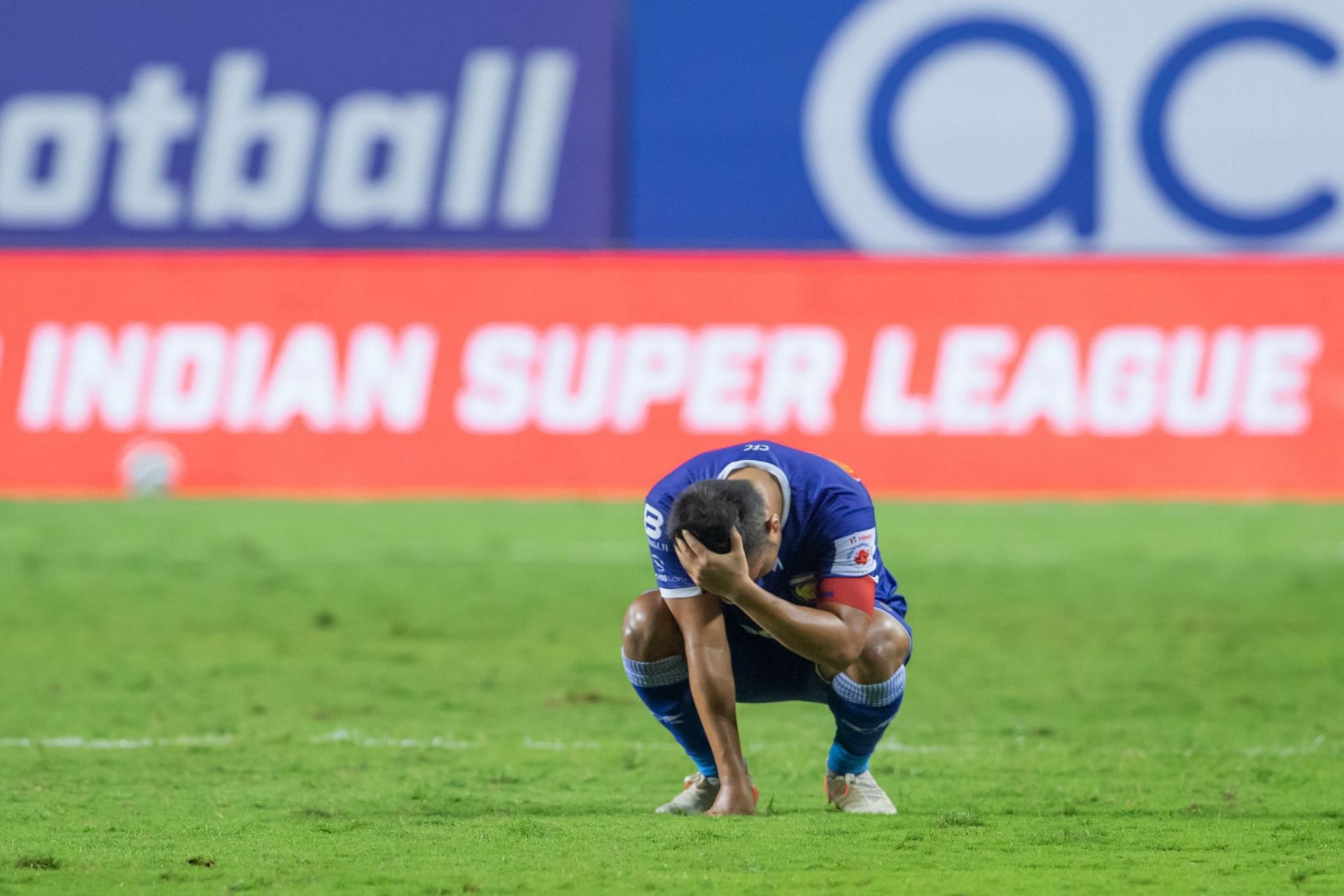 Chennaiyin FC&#039;s Jerry Lalrinzuala reacts after the loss against FC Goa. (Image Courtesy: ISL Media)