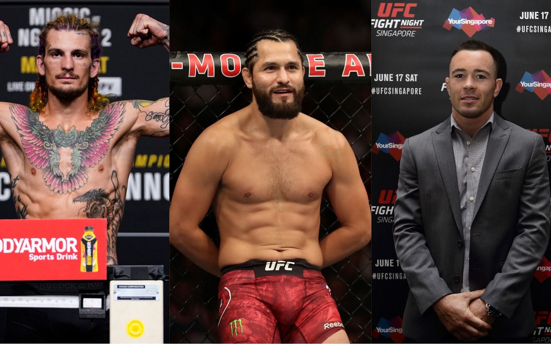 Sean O&#039;Malley (left), Jorge Masvidal (center) and Colby Covington (right)