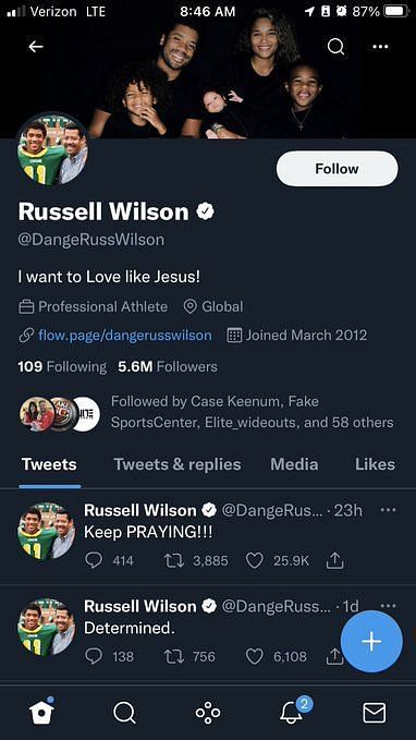 Seahawks QB Russell Wilson Addresses The Twitter Scrubbing