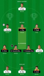 Dream11 Team for Town Club Women vs East Bengal Club Women - Bengal Women’s T20 Blast 2022.