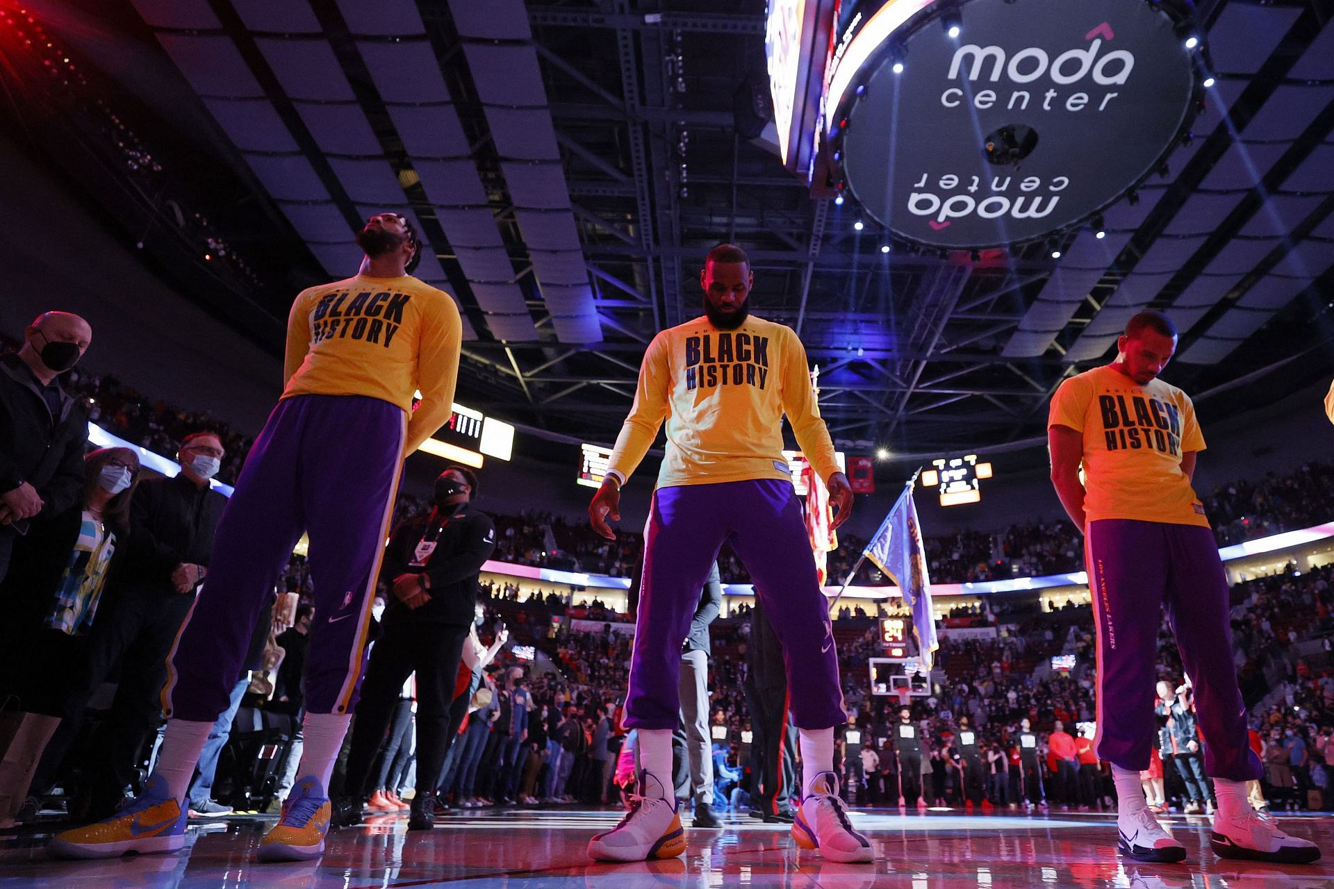 The Lakers against the Portland Trail Blazers