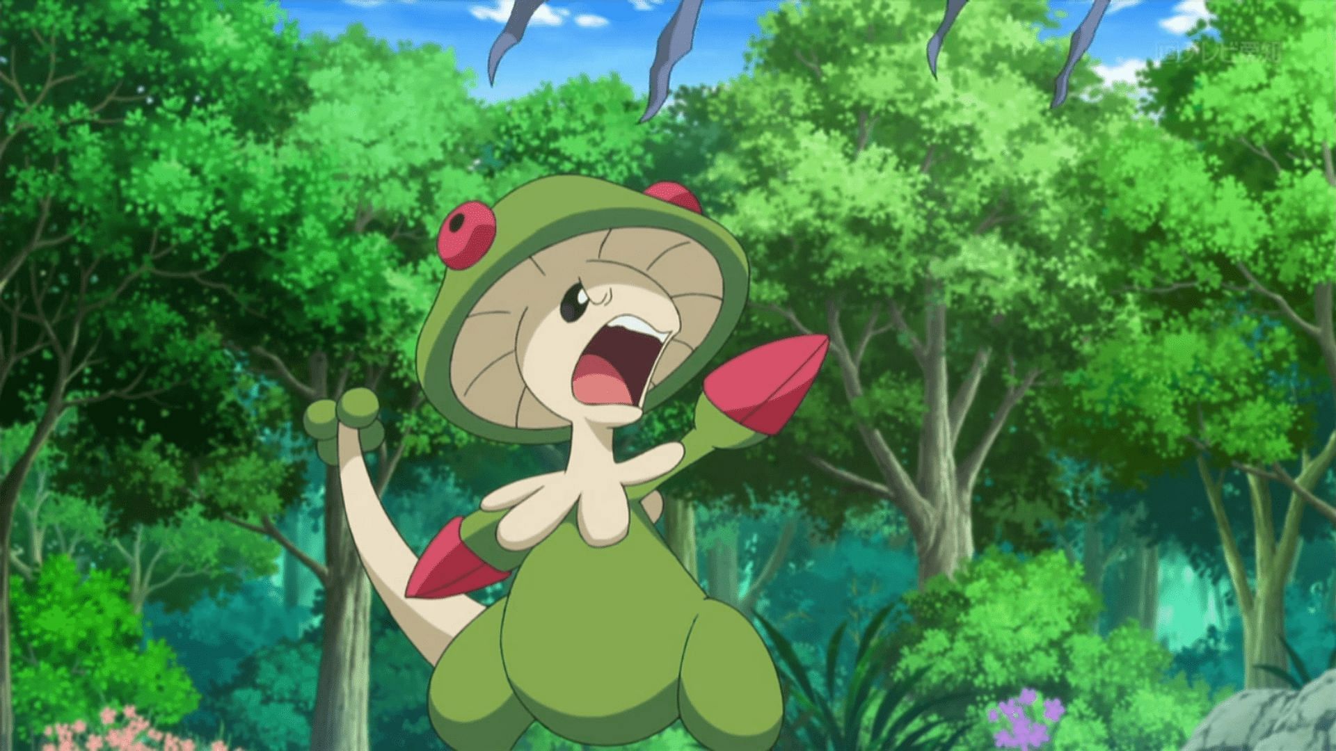 Breloom as it appears in the anime (Image via The Pokemon Company)