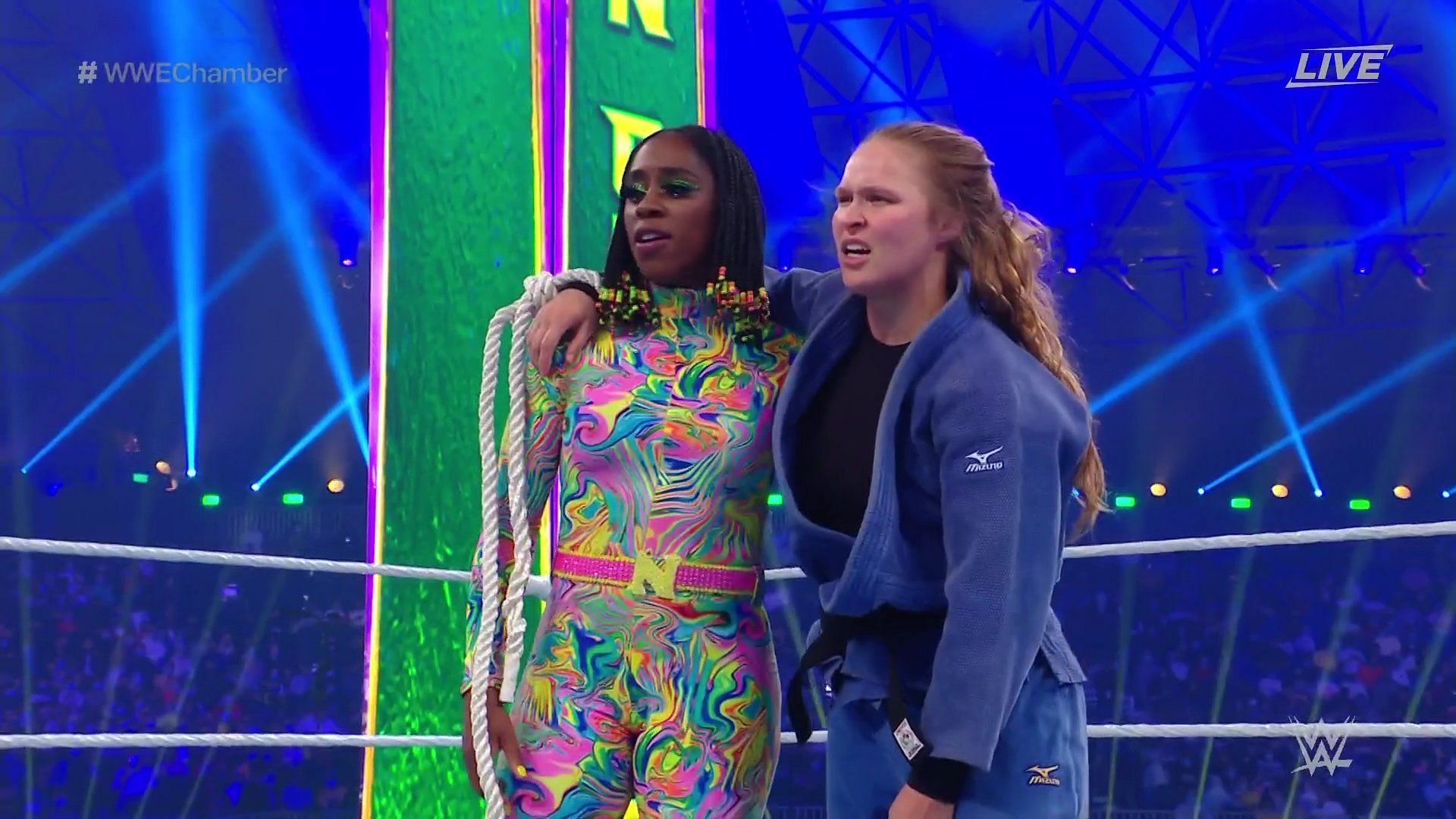 Ronda Rousey teamed with Naomi at Elimination Chamber