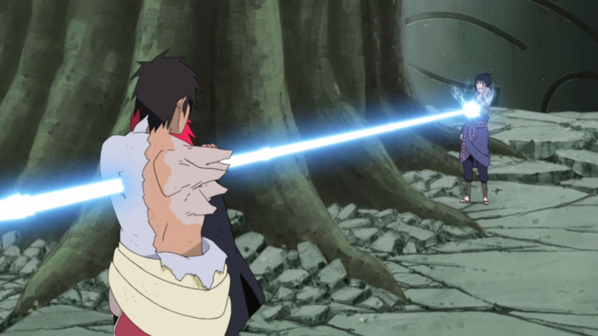 Sasuke nearly killing Karin (Image via Studio Pierrot)