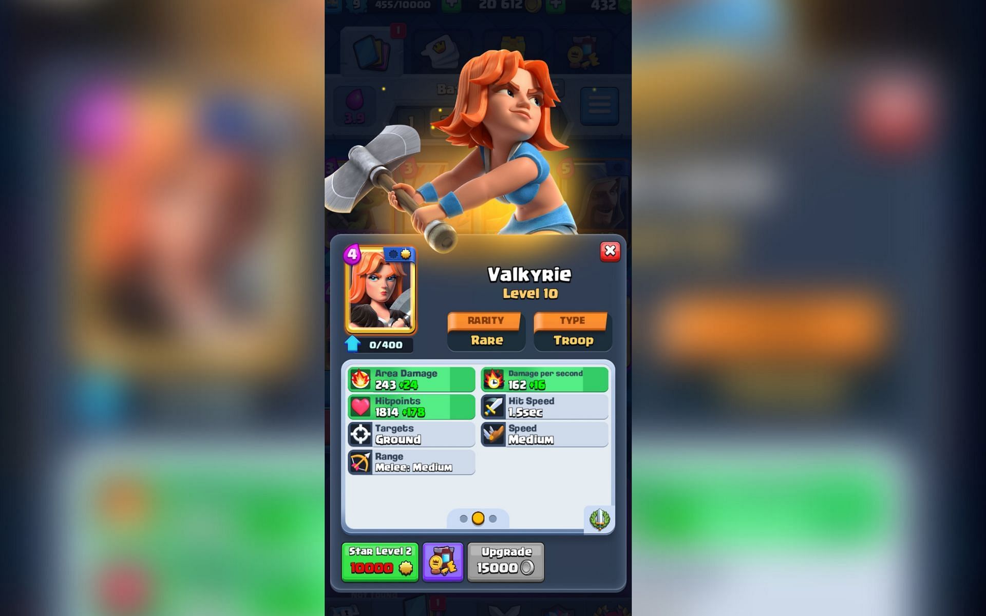 The Valkyrie card in Clash Royale (Image via Sportskeeda)