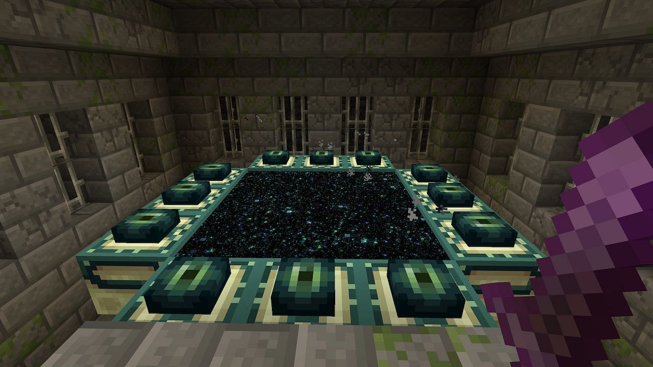 Players can locate an End Portal inside of a Stronghold (Image via Minecraft)