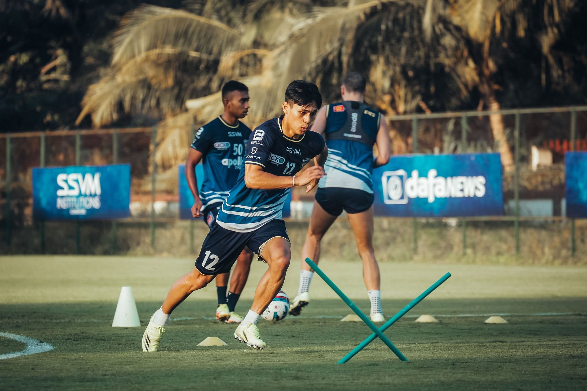 Ninthoi Meetei in action during a training session (Pic credits: Chennaiyin FC Media)