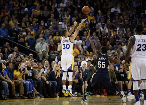 Golden State Warriors' Steph Curry in action during the 2021-22 NBA season