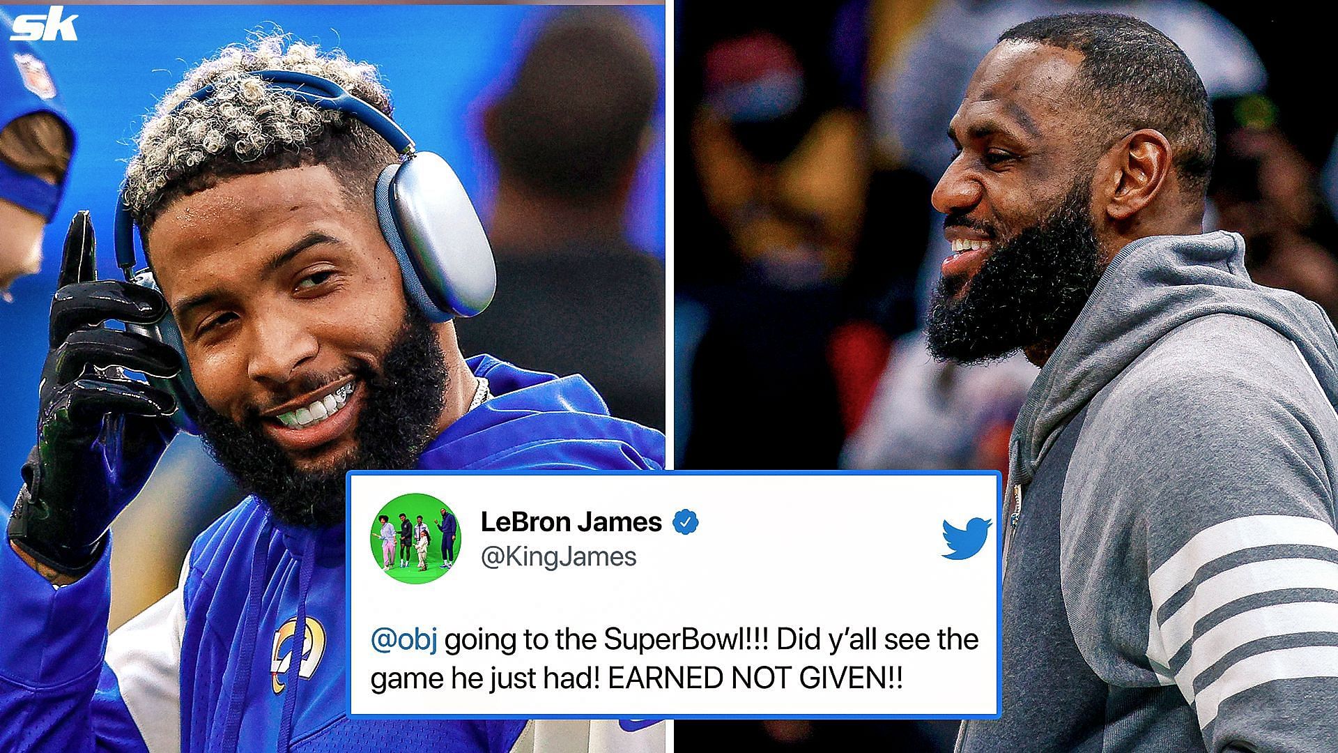 Lakers' LeBron James congratulates Odell Beckham Jr on reaching