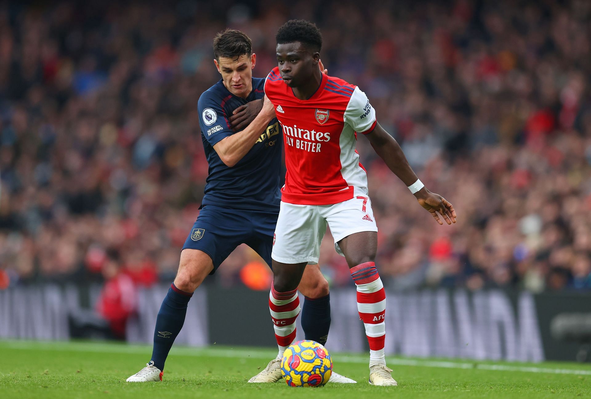 Saka in action for the Gunners