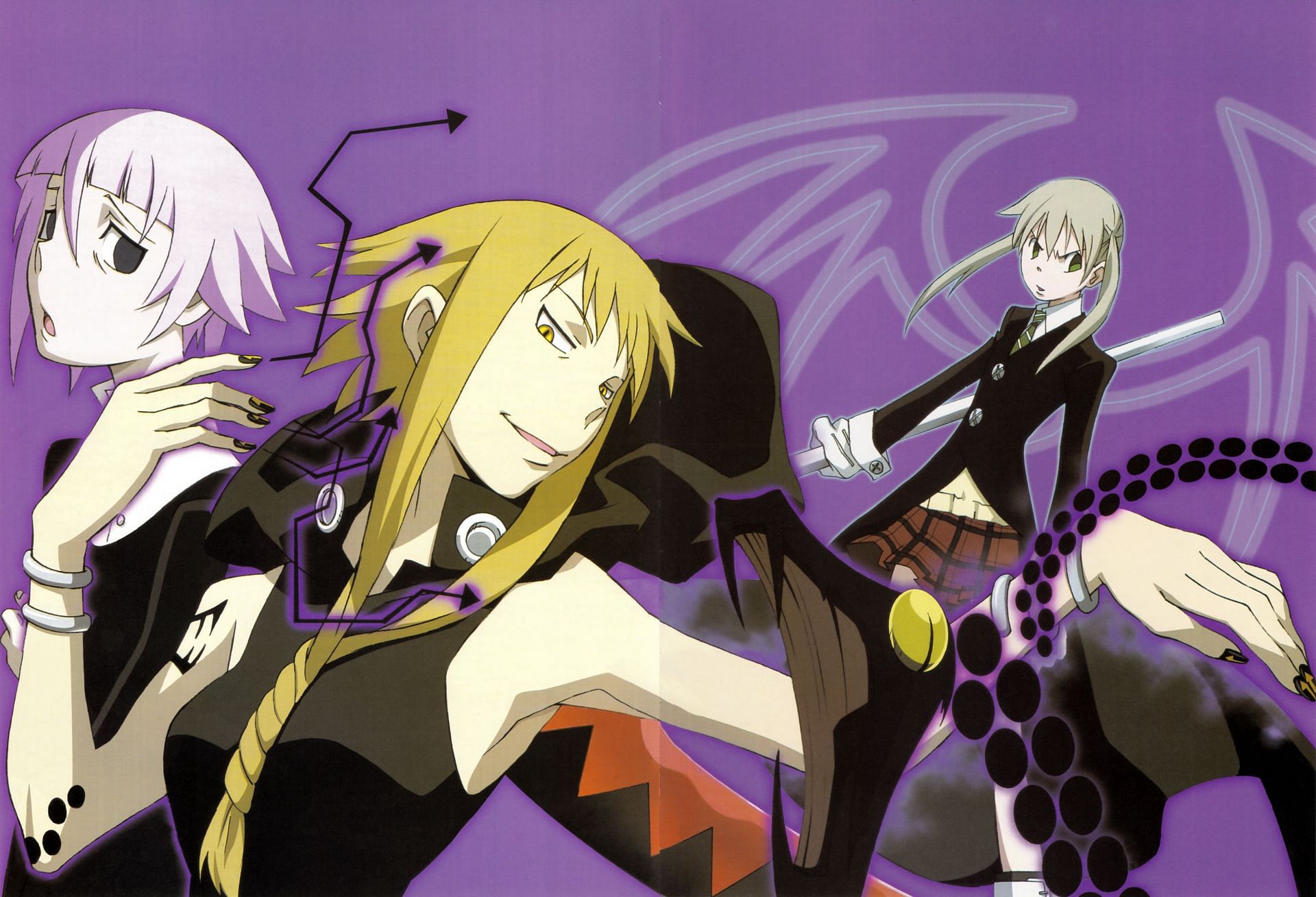 Medusa (center), Crona (left), and Maka (right) (Image via Square Enix)