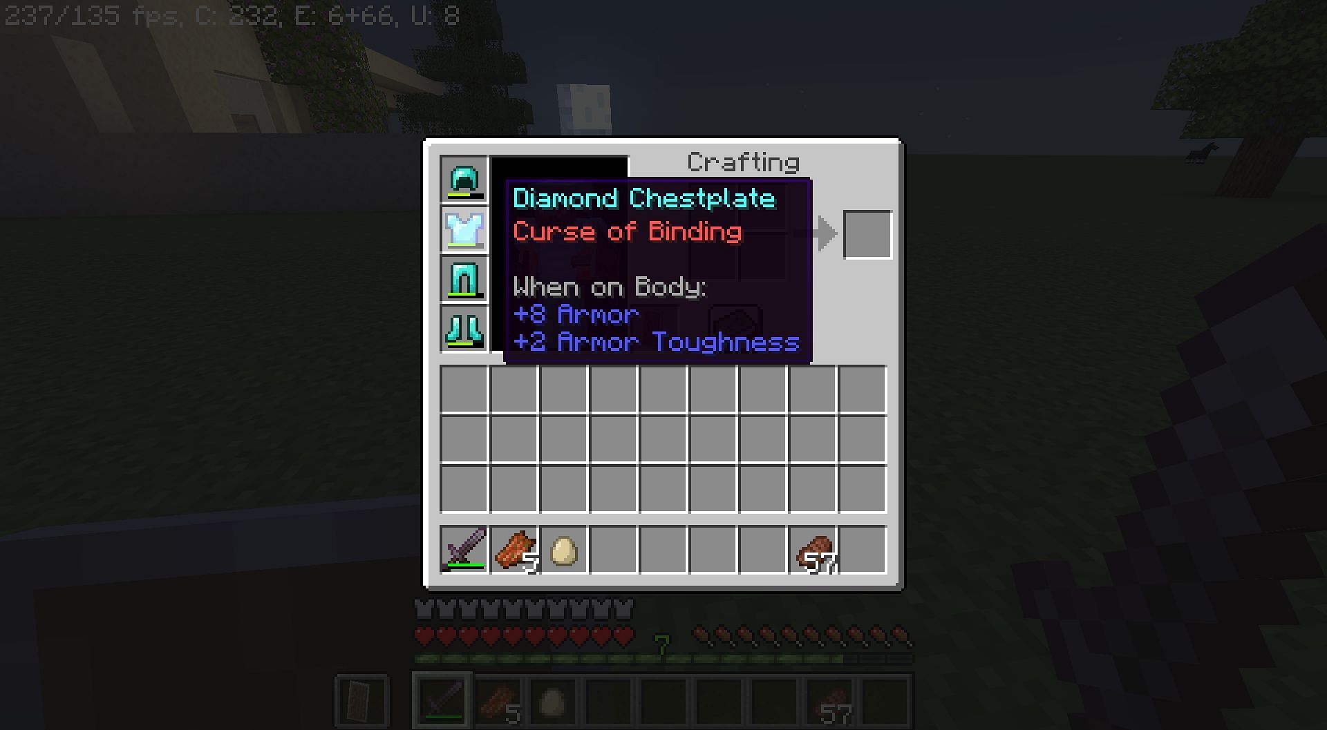 Cursed armor breaking (Image via Minecraft)