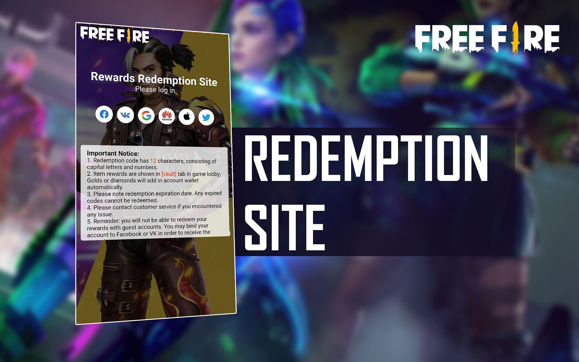 Free Fire Reward Redemption, Software