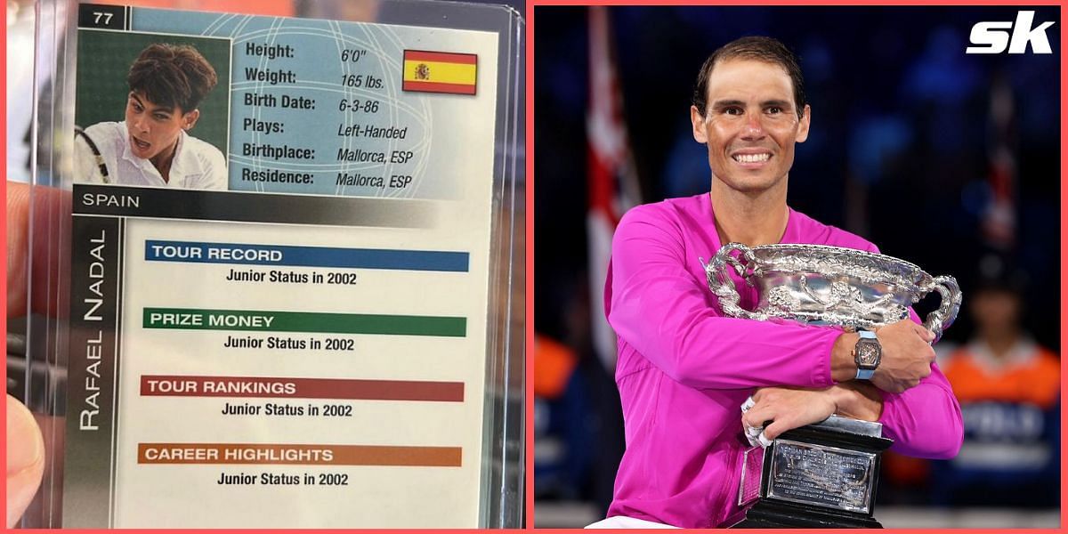 Rafael Nadal in his 2002 rookie card