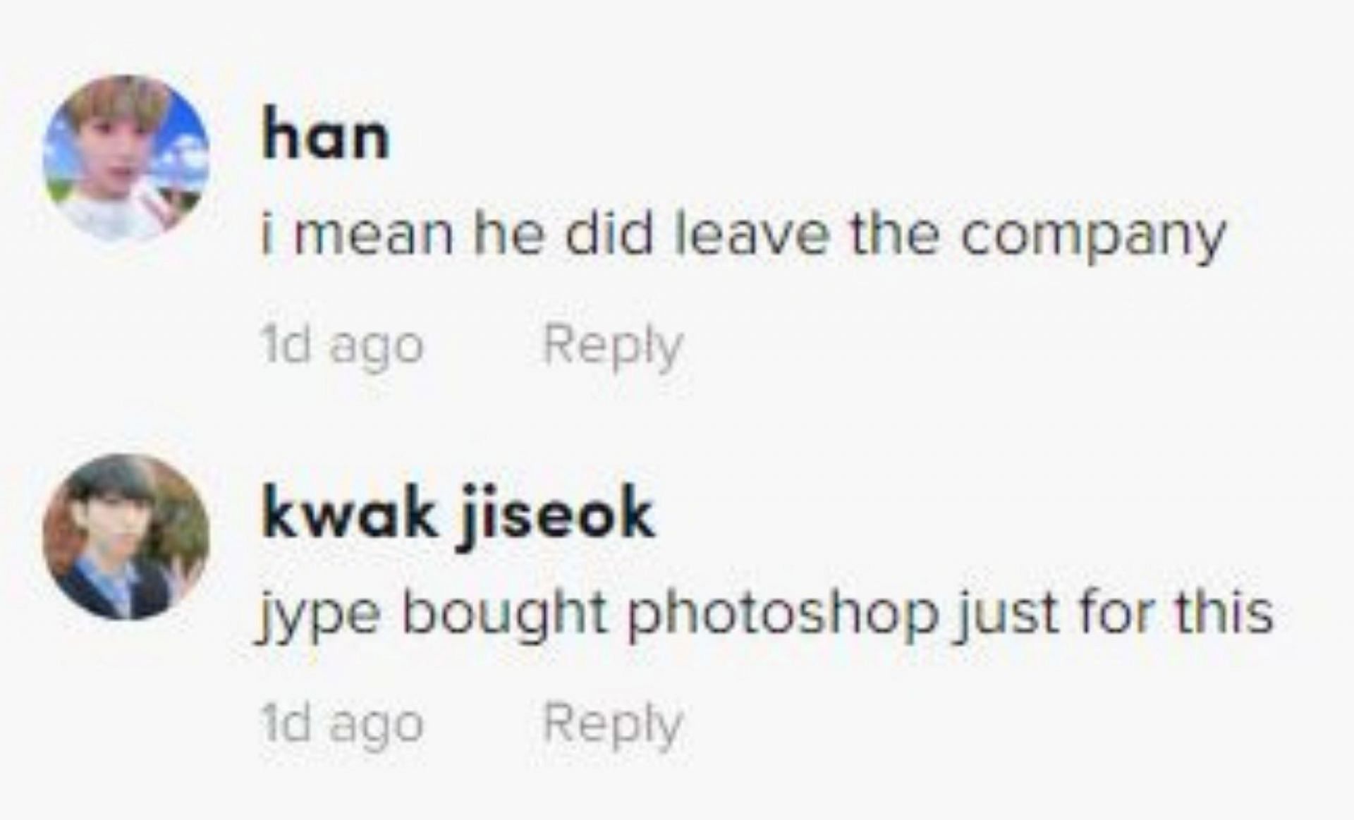 Comments regarding Jae being photoshopped (Screenshot via @cringeycass/TikTok)
