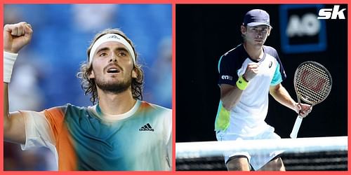 Stefanos Tsitsipas (L) and Alex de Minaur.