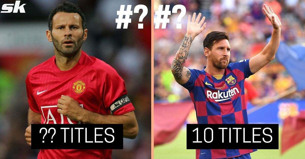 Lionel Messi and Ryan Giggs are two of the players with most league titles in Europe