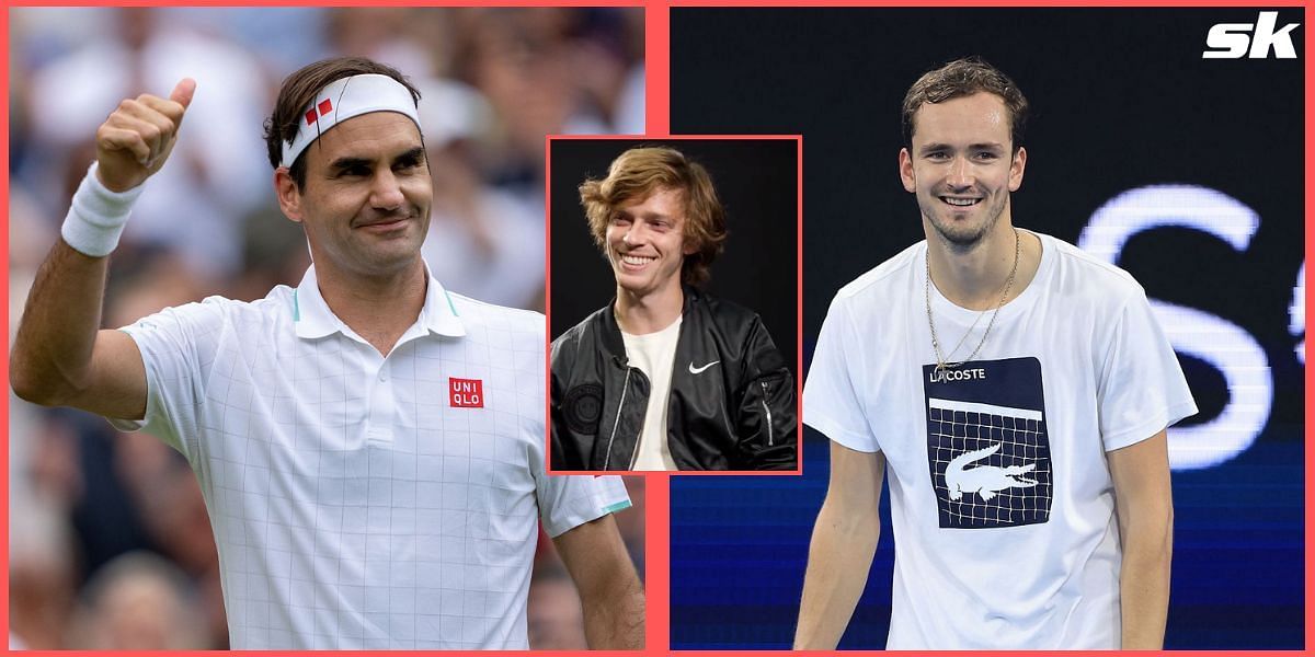 Roger Federer, Andrey Rublev and Daniil Medvedev