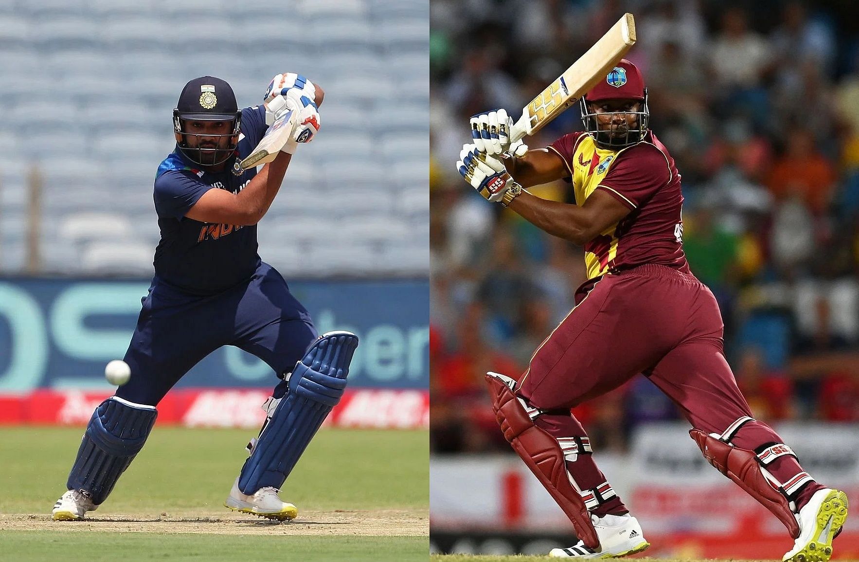 Rohit Sharma and Kieron Pollard. Pics: Getty Images