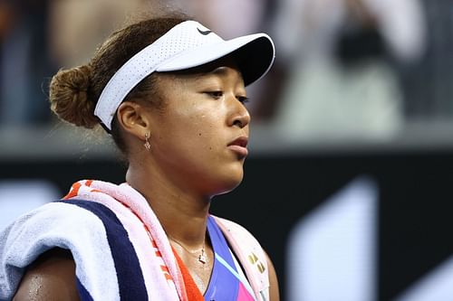 Naomi Osaka reacts during her third-round defeat at the 2022 Australian Open