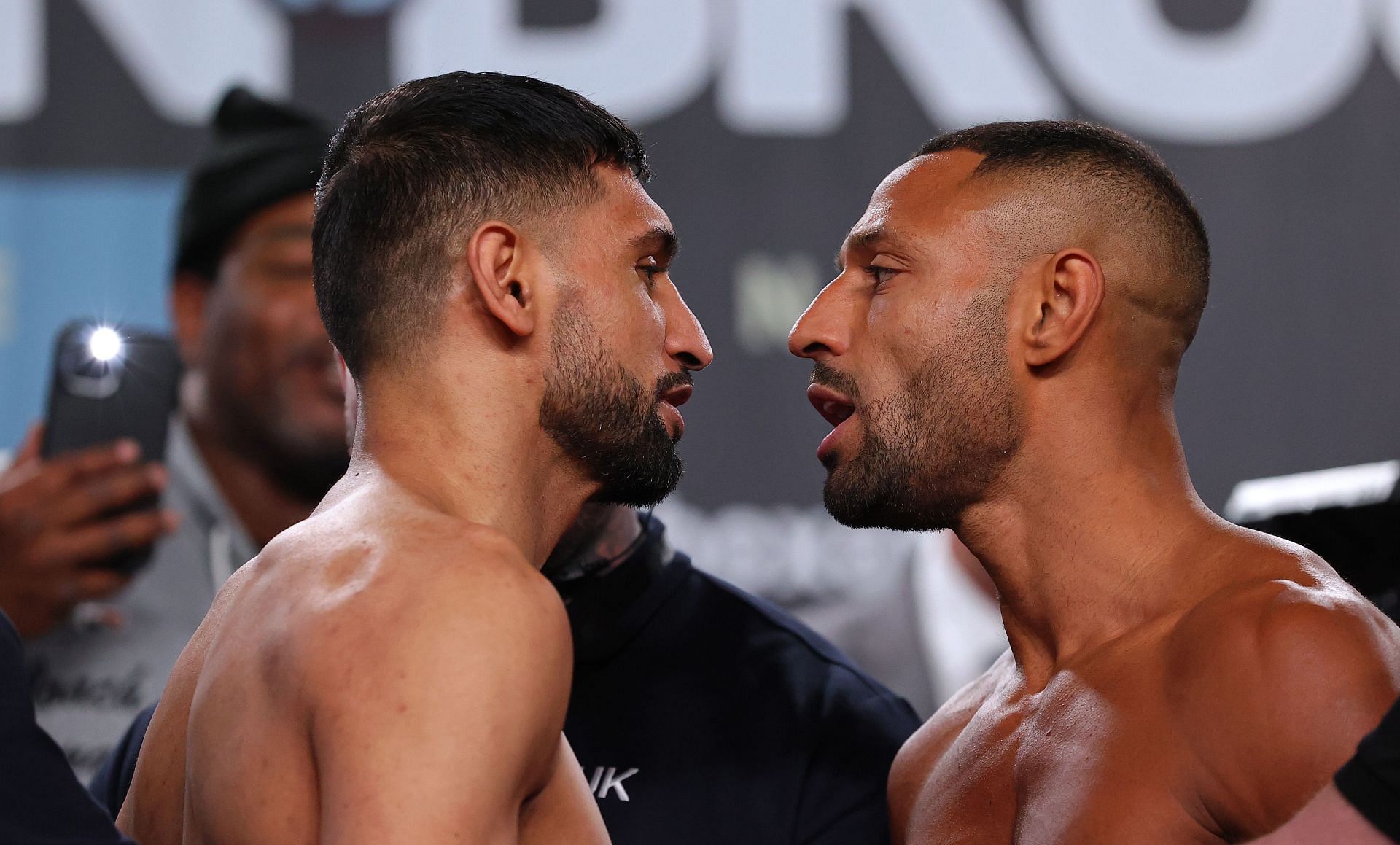 Amir Khan (L) and Kell Brook (R) finally clashed in the ring