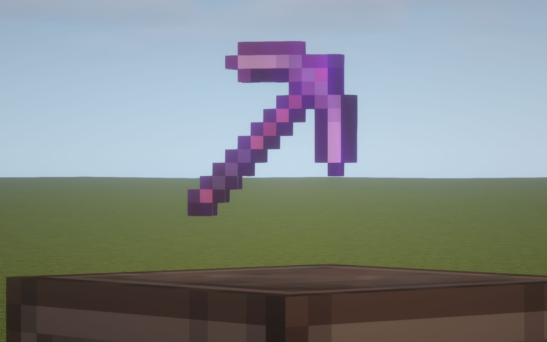 The enchanted netherite pickaxe (Image via Minecraft)