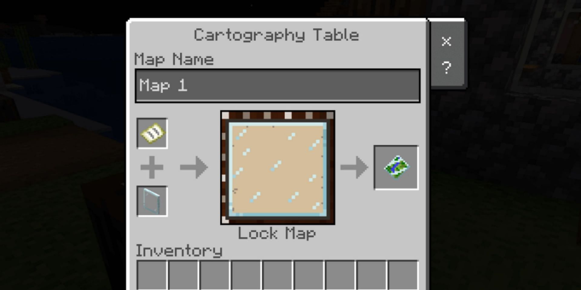 Glass panes can lock maps from being revealed (Image via Mojang)