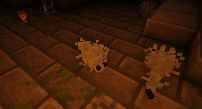 Silverfish in a stronghold (Image via Minecraft)