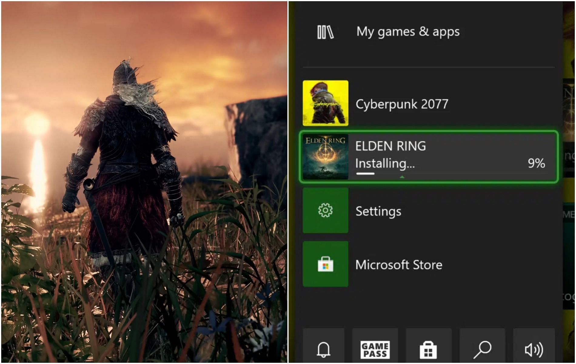 The Elden Ring preload period begins (Images via FromSoftware and Xbox)