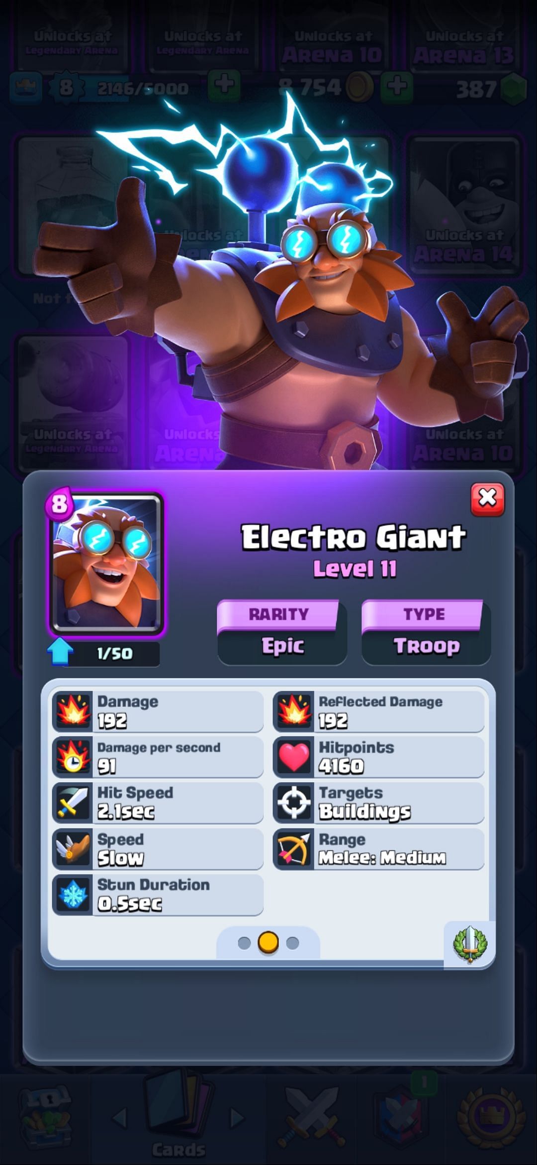 The Electro Giant in Clash Royale (Image via Sportskeeda)