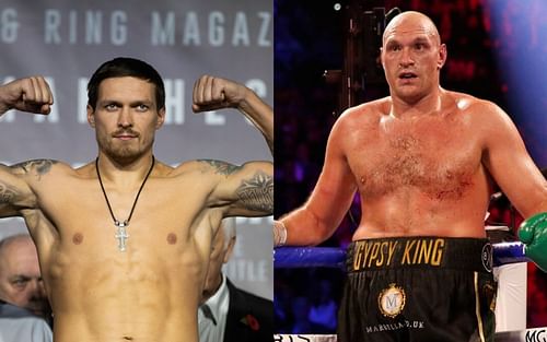 Oleksandr Usyk (left) and Tyson Fury (right)