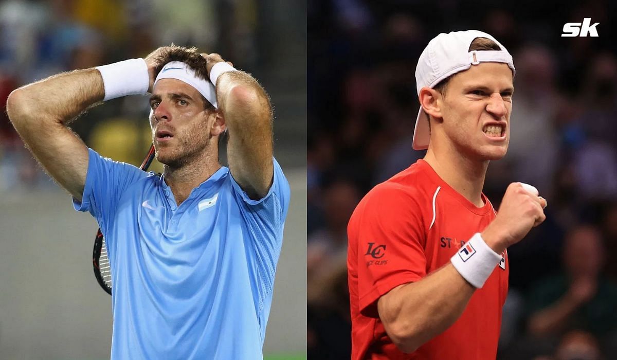 Juan Martin del Potro (L) and Diego Schwartzman