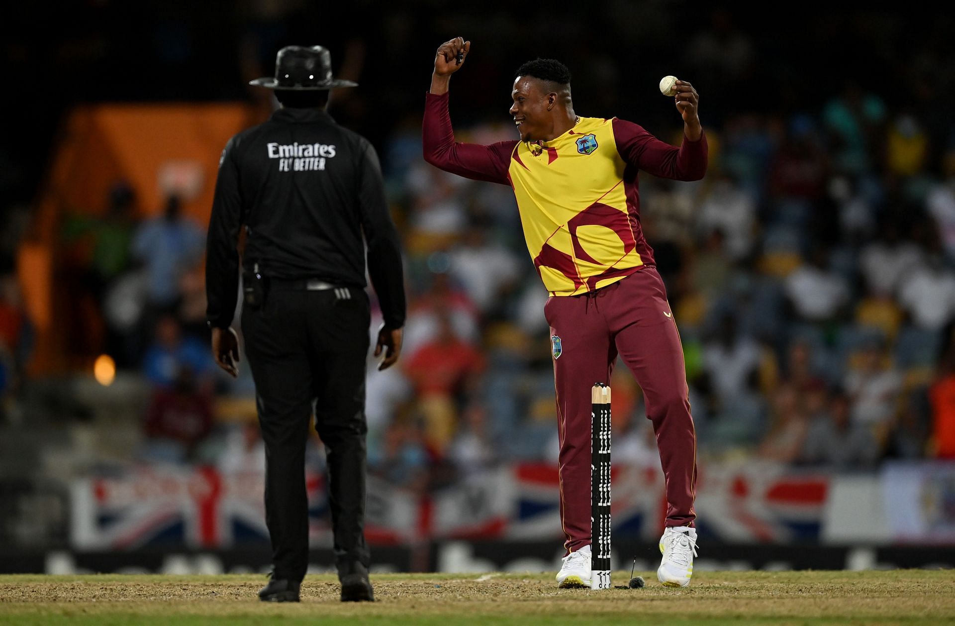 Sheldon Cottrell during the T20 series against England. Pic: Getty Images