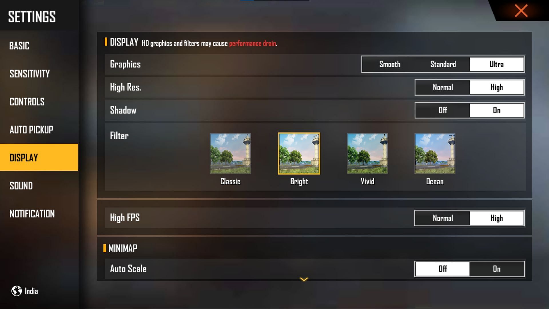 Gamers can set the settings at the highest if their device can support it (Image via Garena)