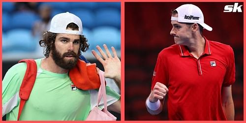 Reilly Opelka (L) and John Isner