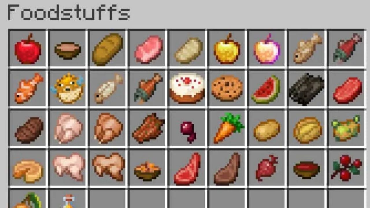 المواد الغذائية في Minecraft (الصورة من WidgetCore)