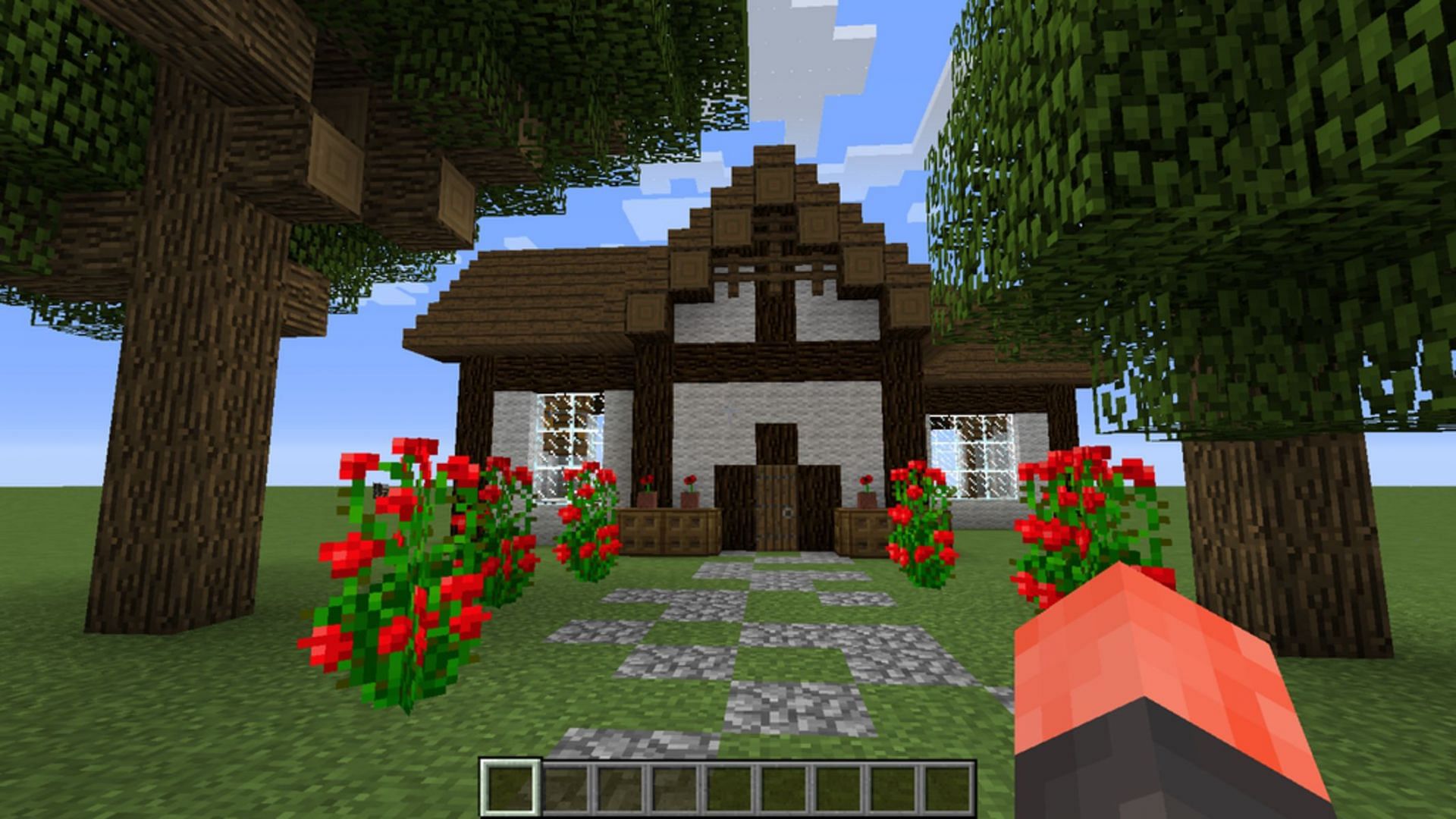 A simple cottage design complete with foliage (Image via Instructables user CFMinecrafter)