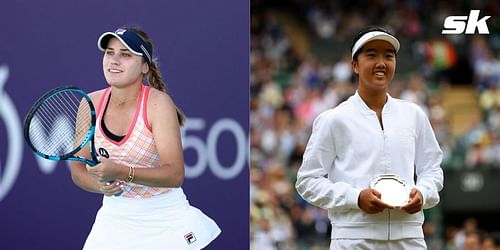 Sofia Kenin (L) and Ann Li at Qatar Open 2022