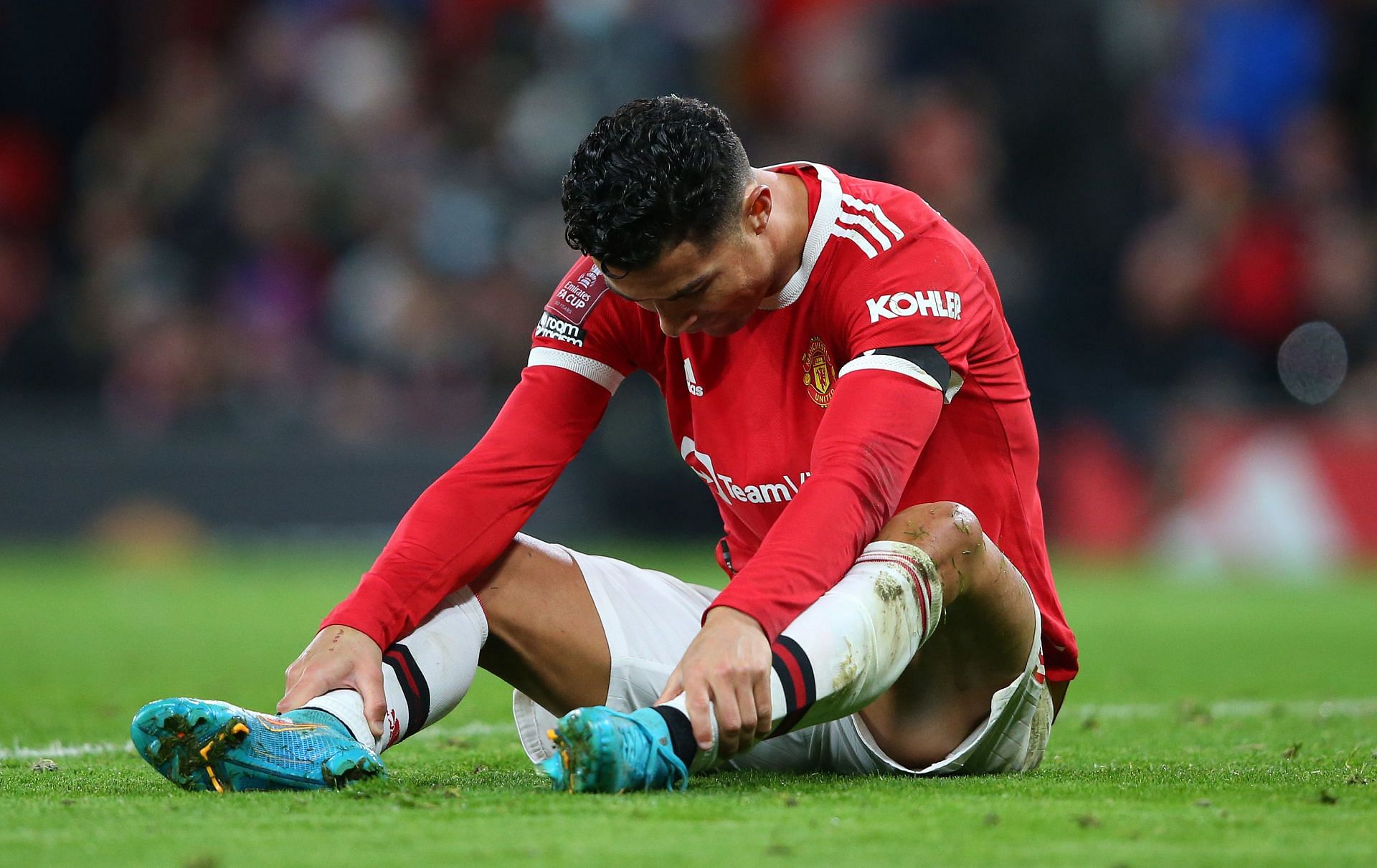 Cristiano Ronaldo reacts during his side&#039;s loss to Middlesbrough.