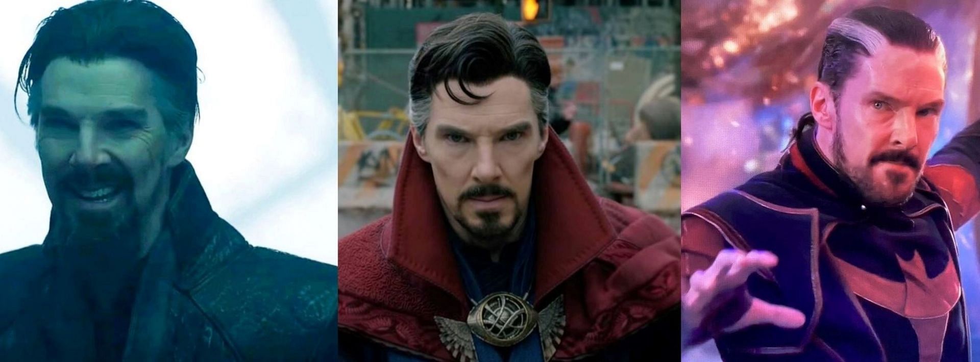 The three Stephen Strange in the trailer (Image via Marvel Studios)