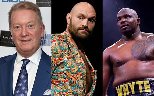 [L-R] Frank Warren, Tyson Fury and Dillian Whyte