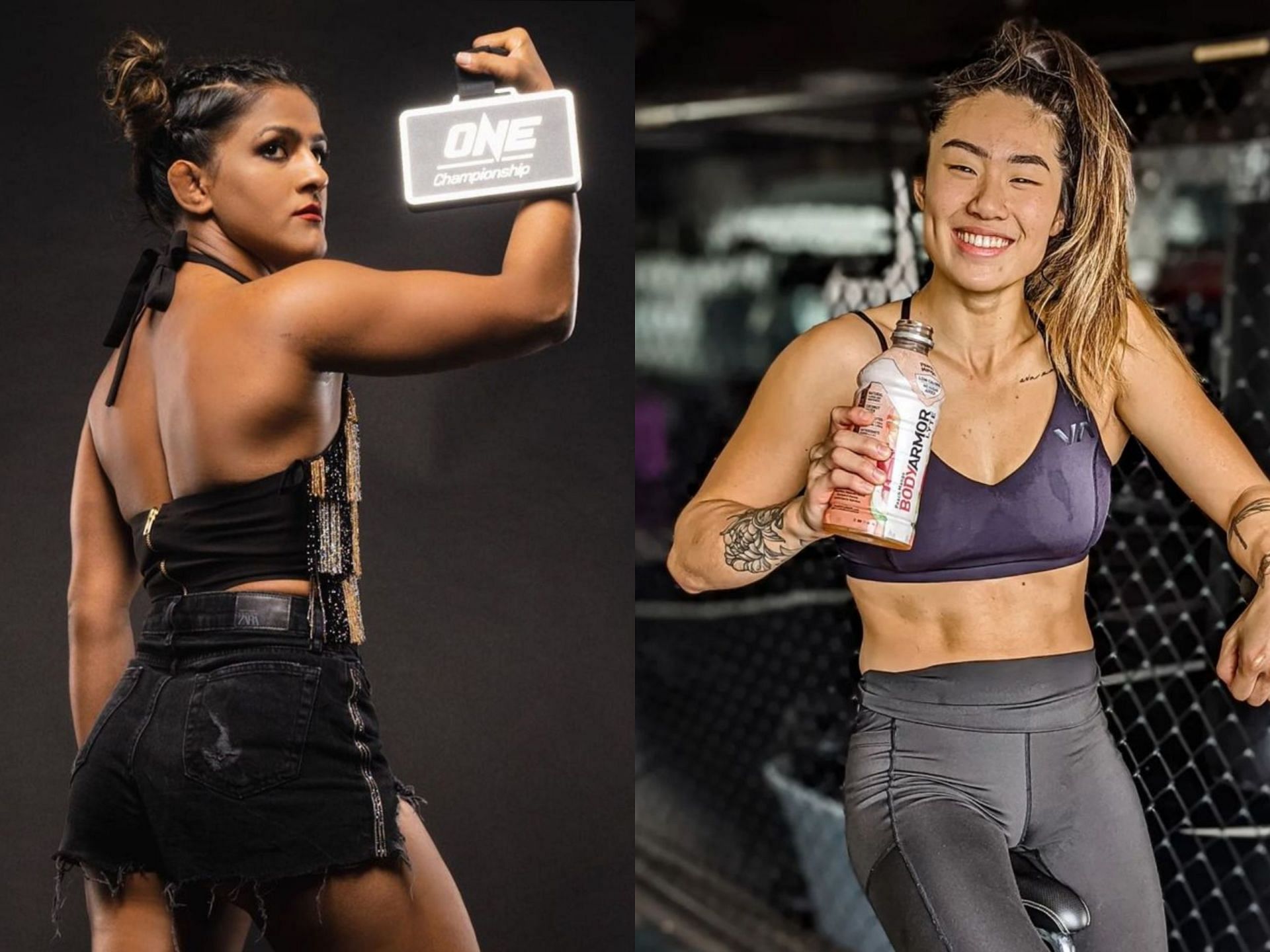 Ritu Phogat (left) and Angela Lee (right). [Photo: ONE Championship]
