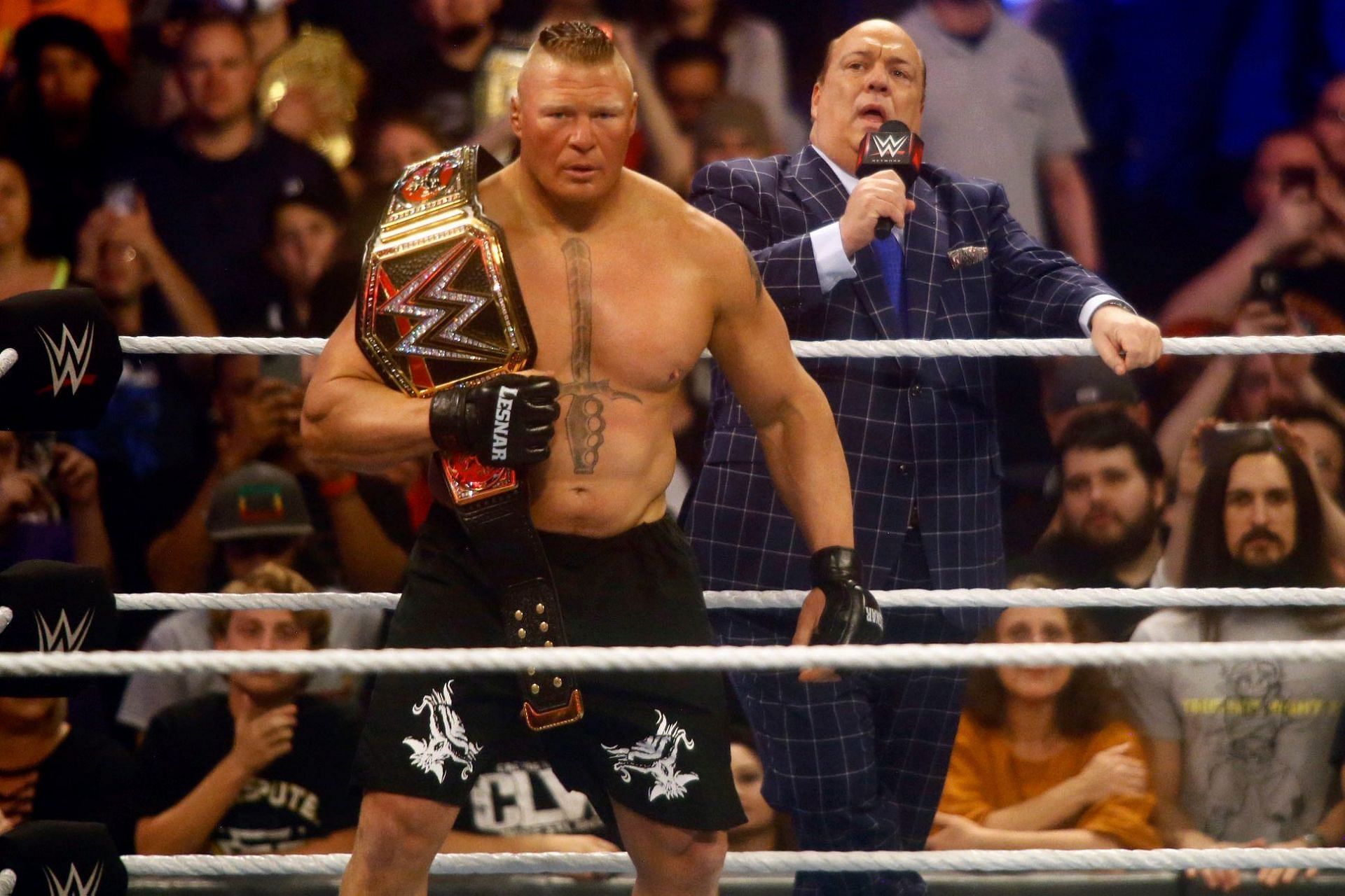 WWE Champion Brock Lesnar with his advocate Paul Heyman