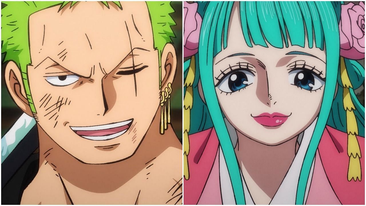 Zoro (left) and Hiyori (right) as seen in the series&#039; anime (Image via Toei Animation)