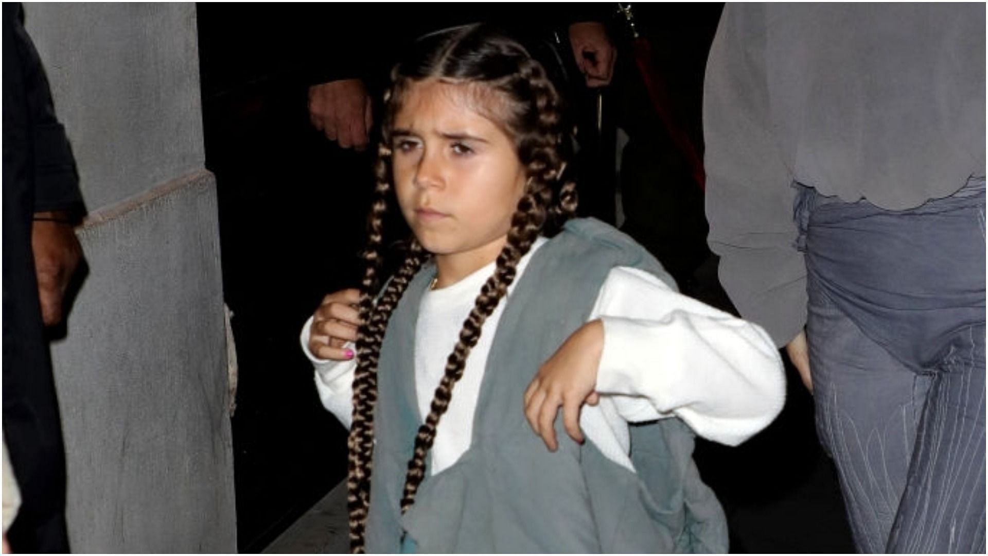 Kourtney Kardashian and Penelope Disick are seen arriving at a restaurant (Image via Pierre Suu/Getty Images)