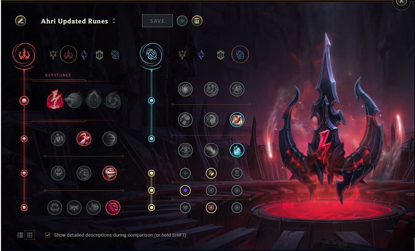 Updated Runes for Ahri (Image via League of Legends)