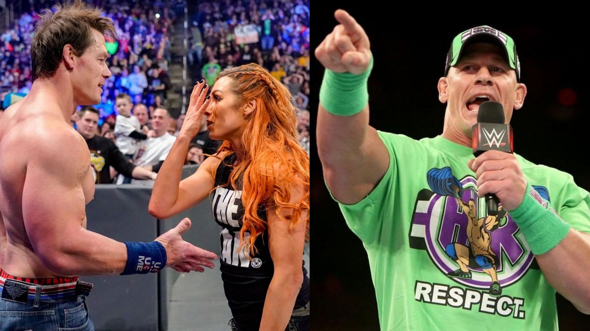 John Cena with the RAW Women&#039;s Champion Becky Lynch