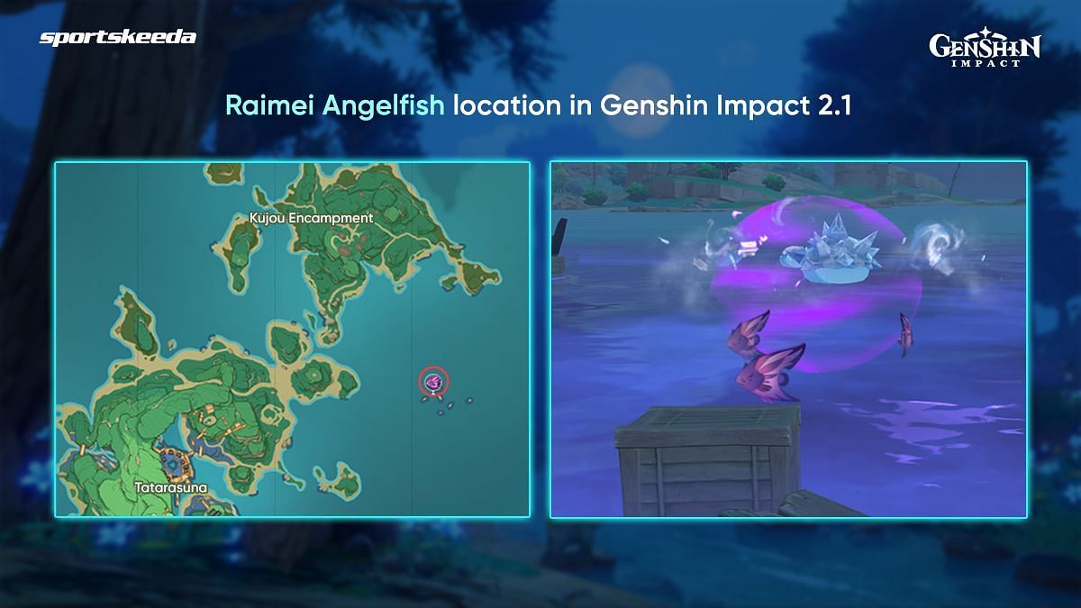 Fishing Location of Ramimei Angelfish in Genshin Impact(Image via Sportkeeda)