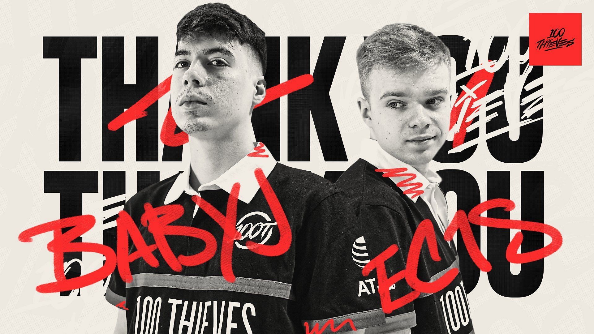 Valorant community responded to 100 Thieves latest roster shuffle (Image via Twitter/ 100 Thieves)